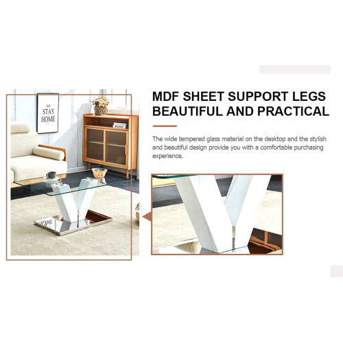 LuxeGlass™ – Moderne minimalistisk sofabord med hærdet glasplade &