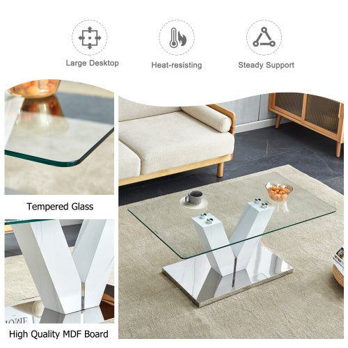 LuxeGlass™ – Moderne minimalistisk sofabord med hærdet glasplade &
