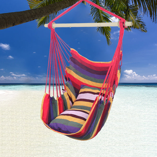 The Rainbow Hanging Chair with Cushions