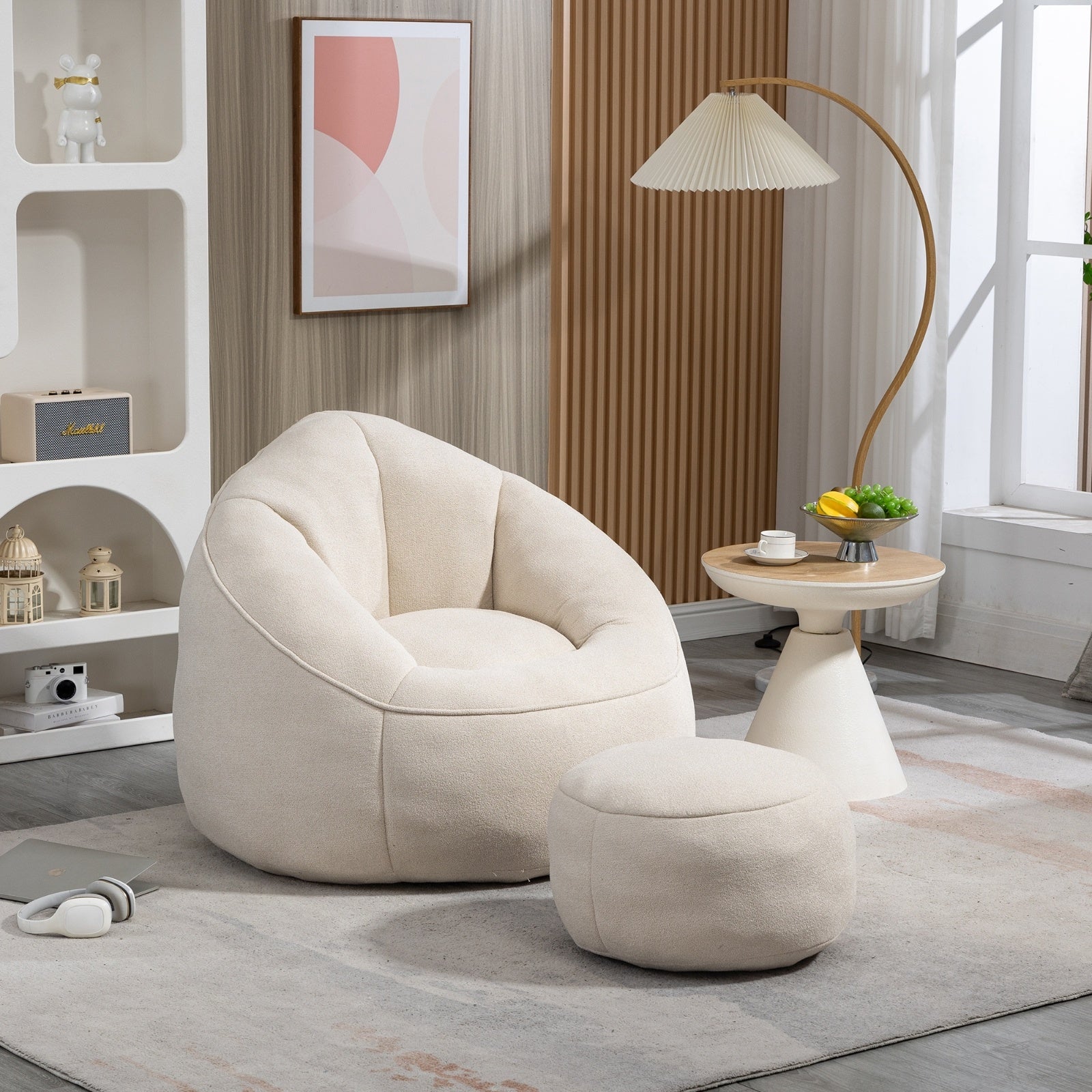 The CloudSoft Bean Bag Chair with Footrest