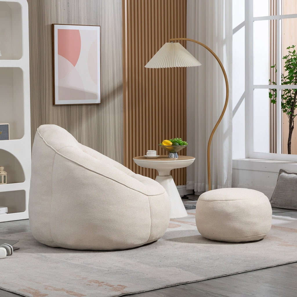 The CloudSoft Bean Bag Chair with Footrest