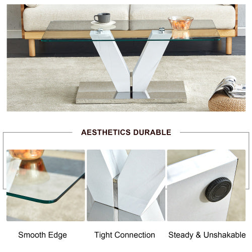LuxeGlass™ – Moderne minimalistisk sofabord med hærdet glasplade &