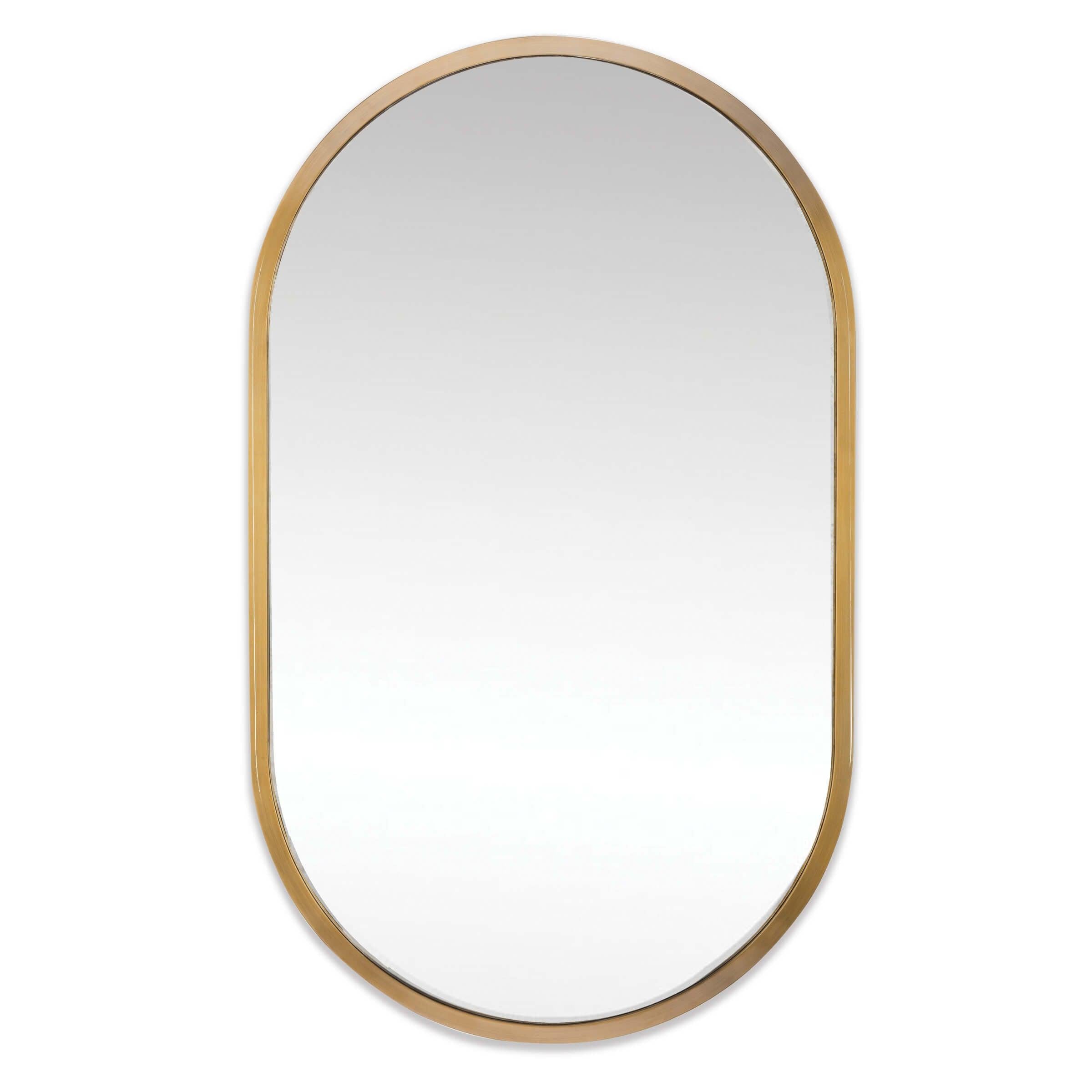 Canal Arched Wall Mirror — Natural Brass, 24" × 40"