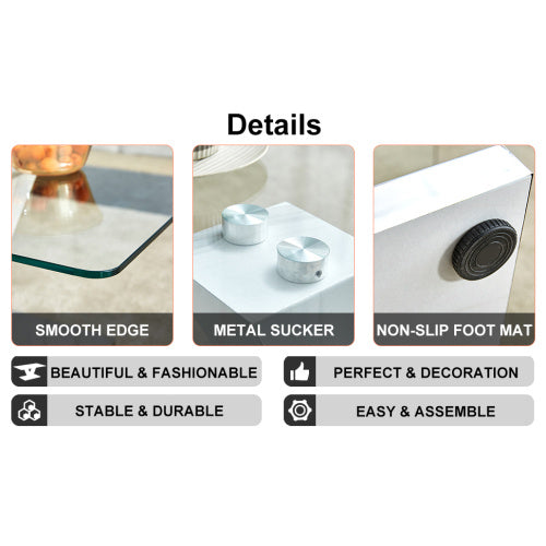 LuxeGlass™ – Moderne minimalistisk sofabord med hærdet glasplade &