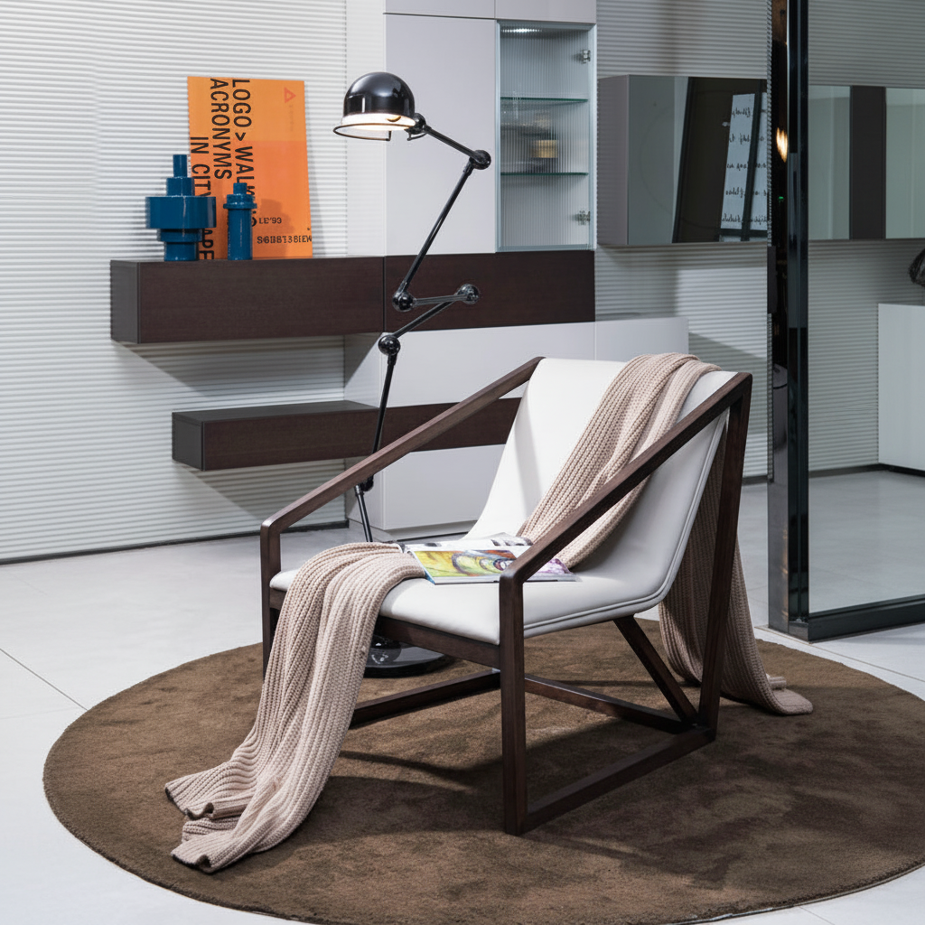 Eco Leather Lounge Chair — Grey