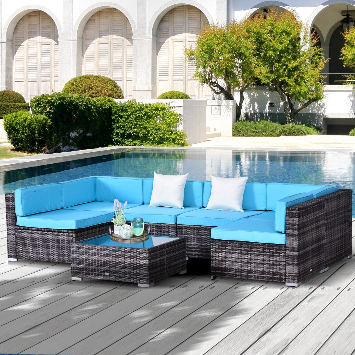 7-Piece Rattan Outdoor Sofa Set