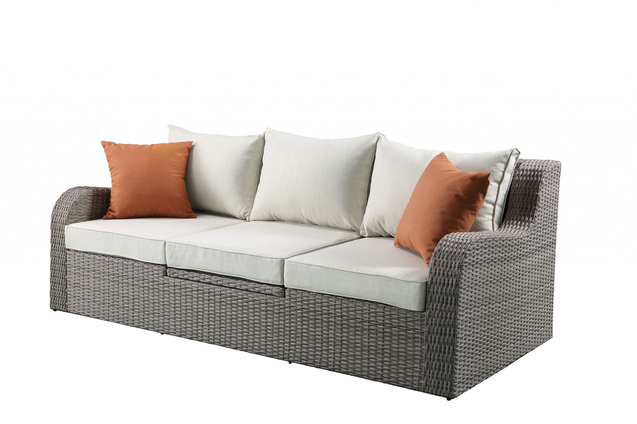 Wicker Patio Sectional & Ottoman Set