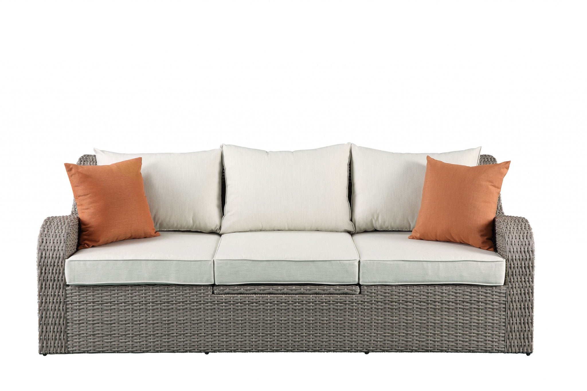 Wicker Patio Sectional & Ottoman Set