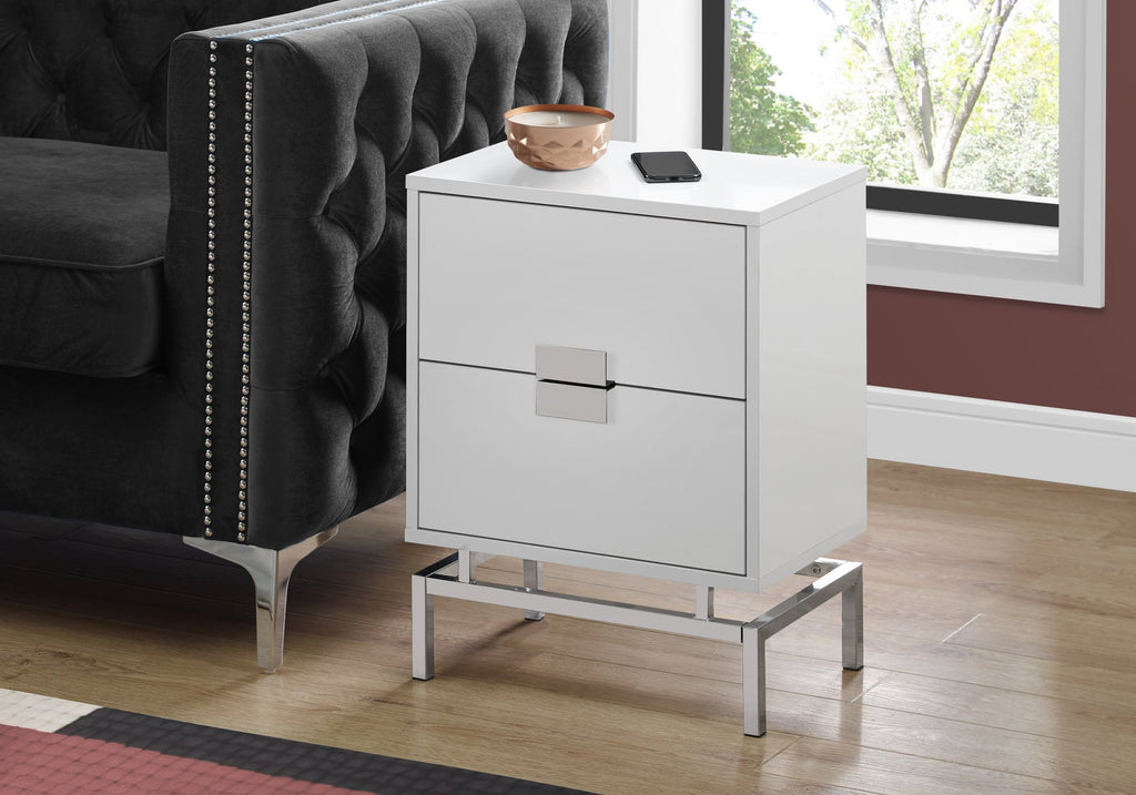 Chrome & Wood Accent Table