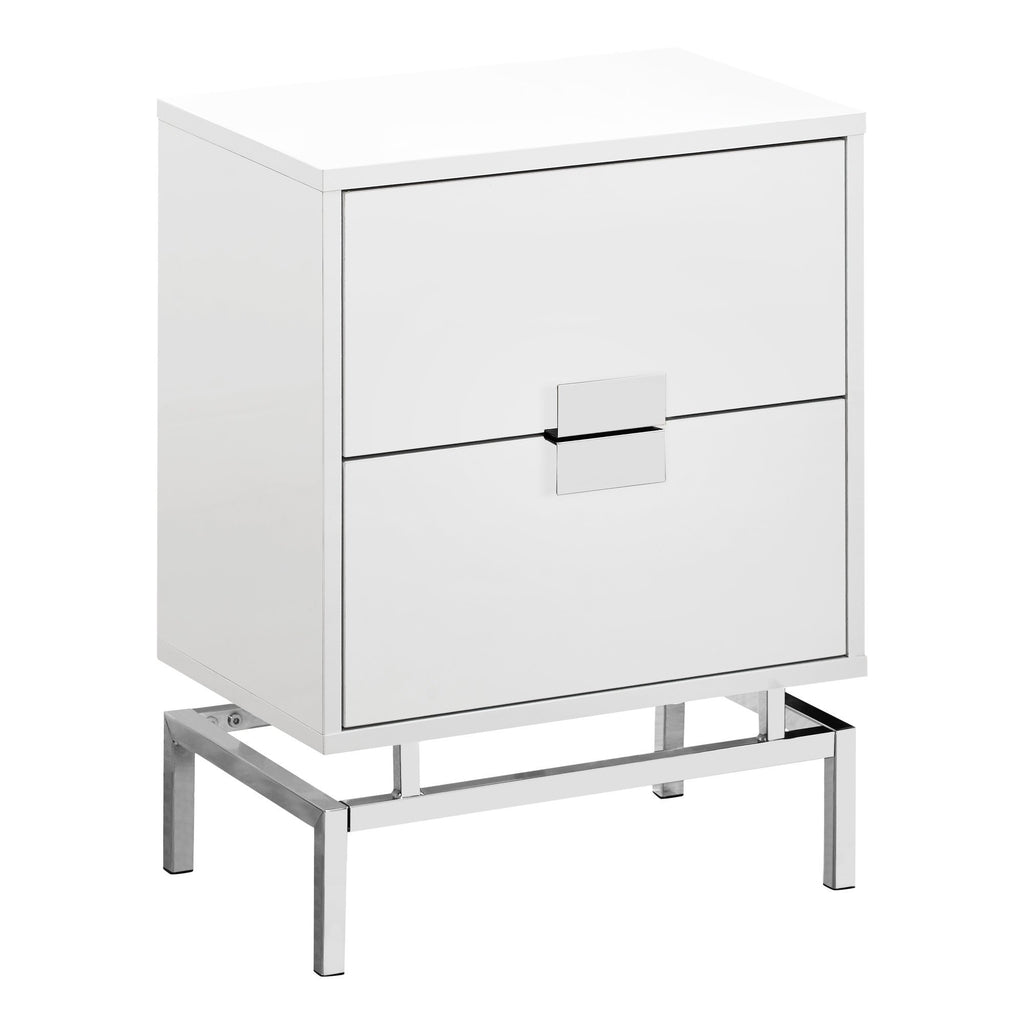 Chrome & Wood Accent Table
