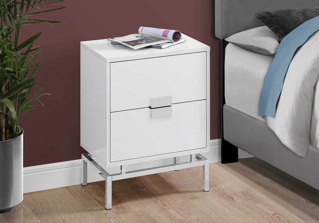 Chrome & Wood Accent Table