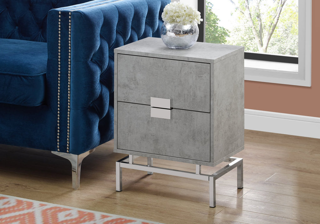 Chrome & Wood Accent Table