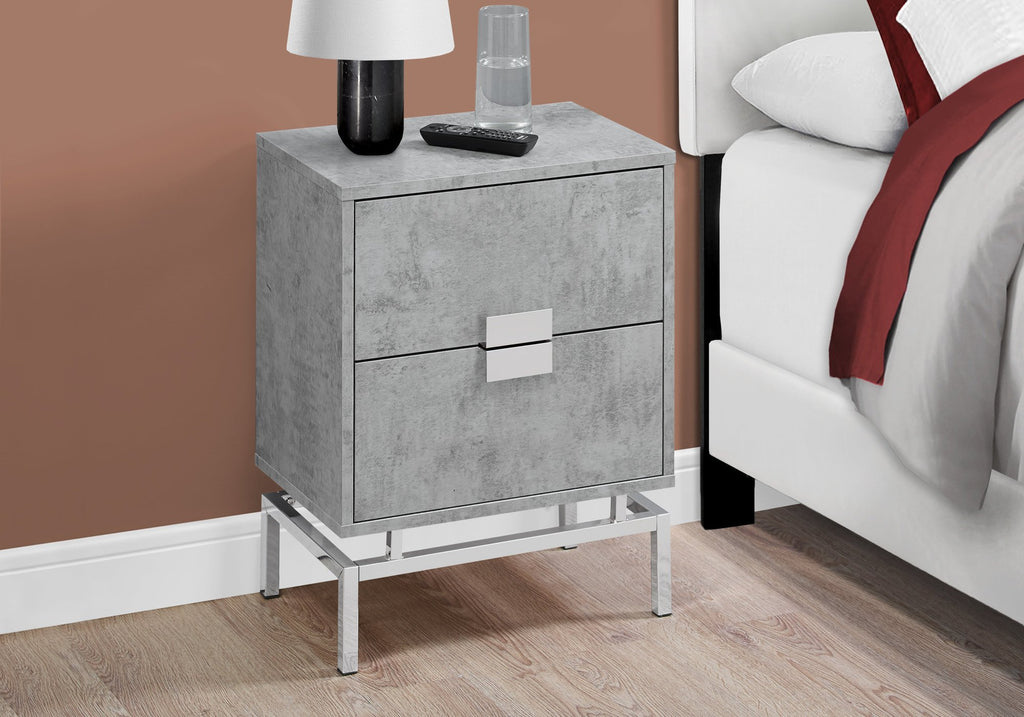 Chrome & Wood Accent Table