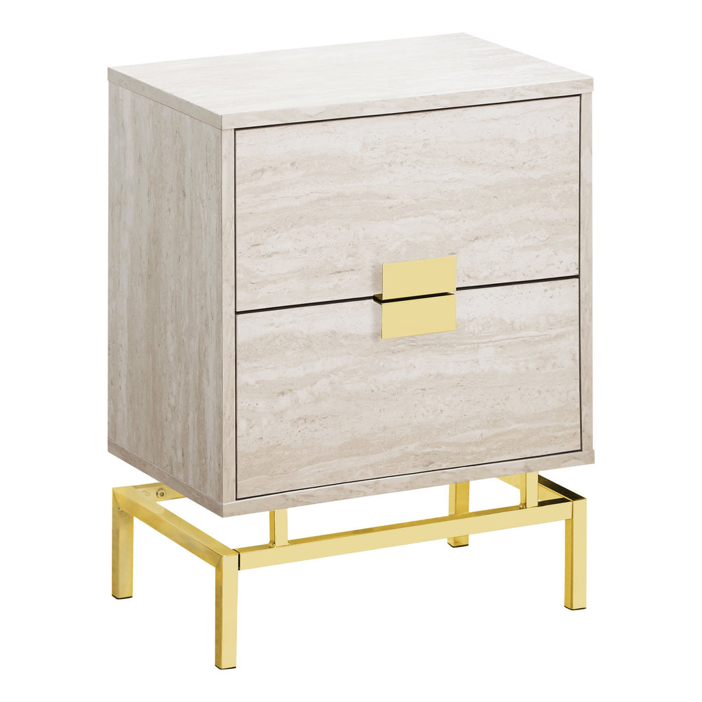 Chrome & Wood Accent Table