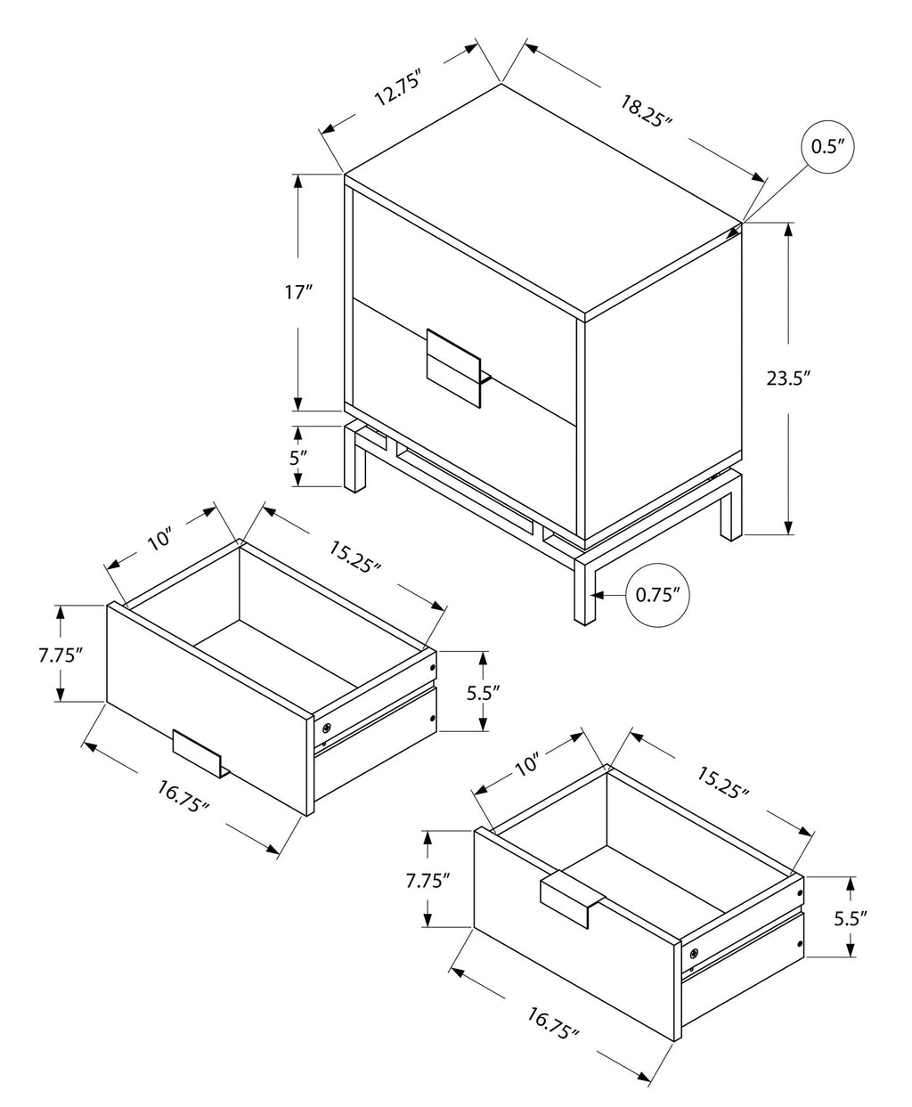 Chrome & Wood Accent Table