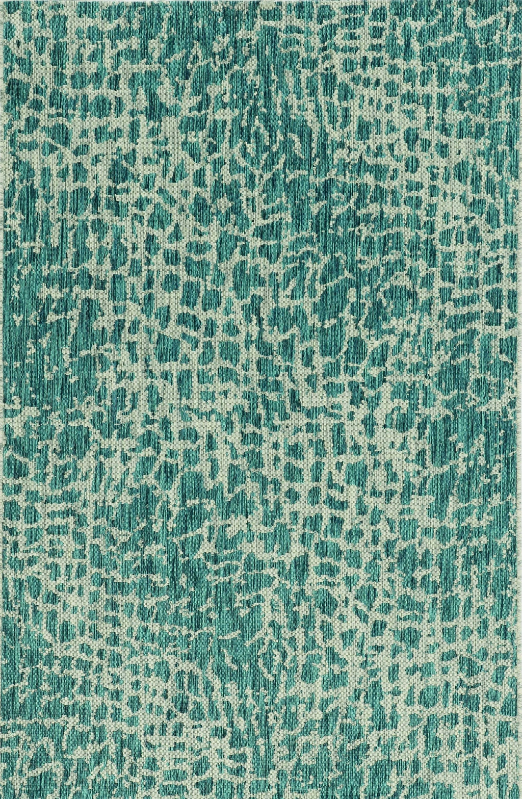 Teal Round Indoor-Outdoor Rug