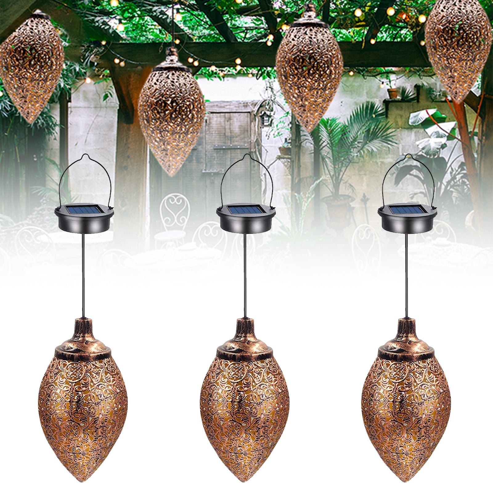Solar LED Hanging Lantern for Outdoor Garden