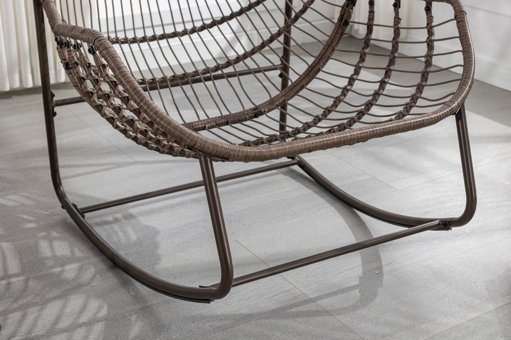 The Rattan Rocking Lounge Chair — Grey