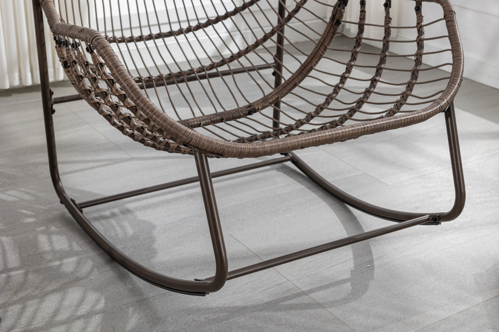 The Rattan Rocking Lounge Chair — Grey