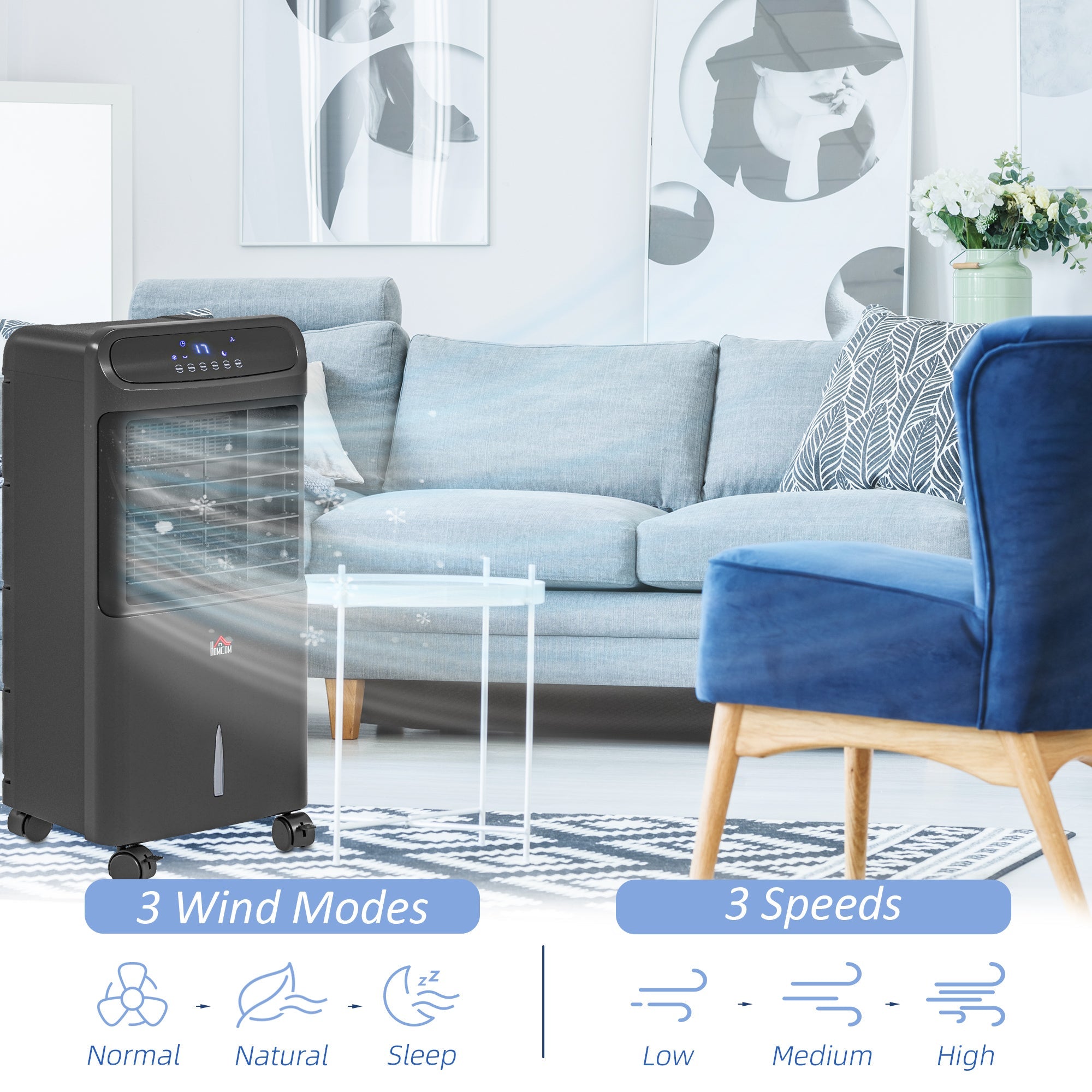3-in-1 Evaporative Air Cooler with Remote