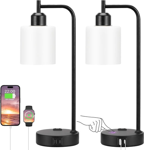 Touch Bedside Lamps with USB-C Charging