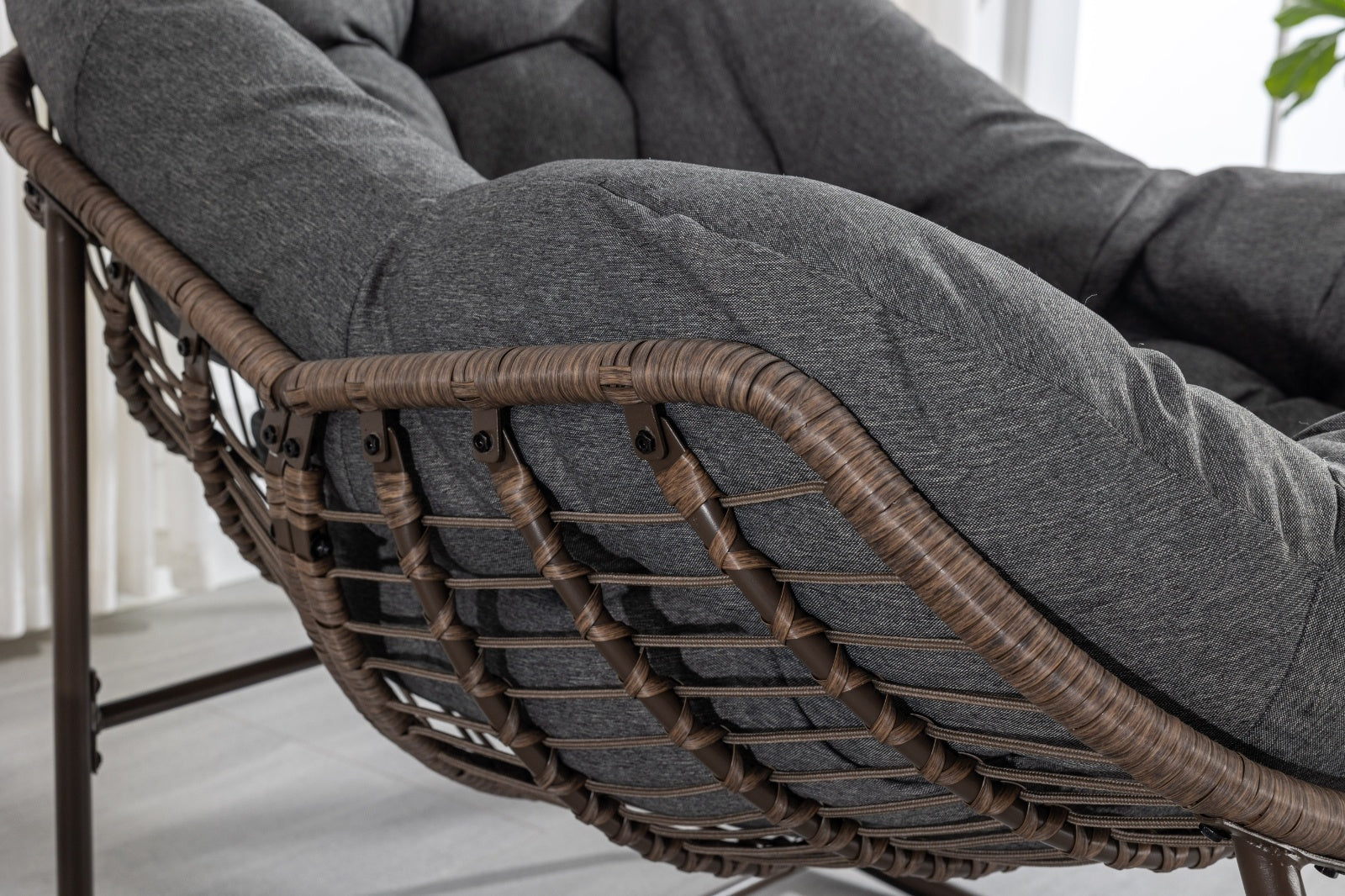 The Rattan Rocking Lounge Chair — Grey