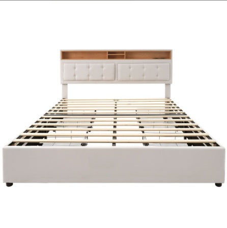 Upholstered Storage Bed with USB Charging