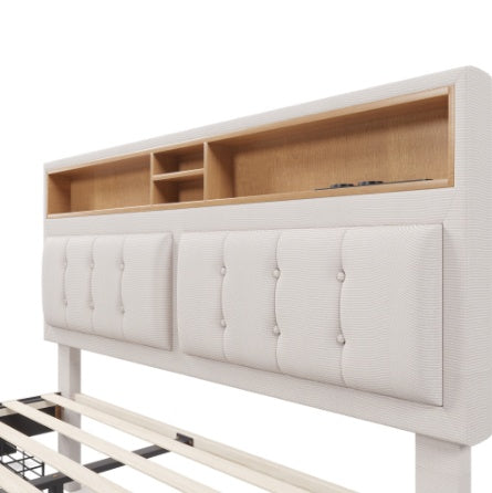 Upholstered Storage Bed with USB Charging