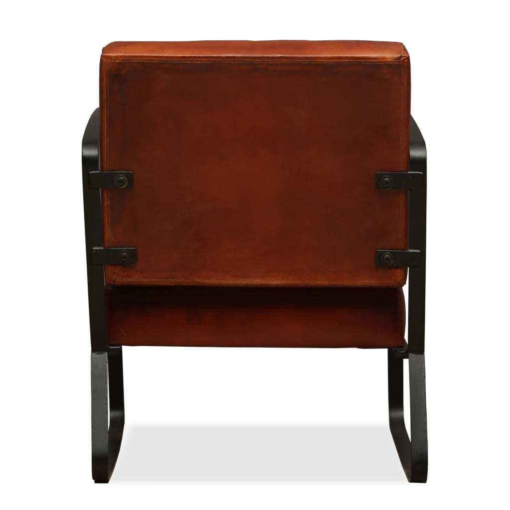 Hudson Leather Lounge Chair — Brown