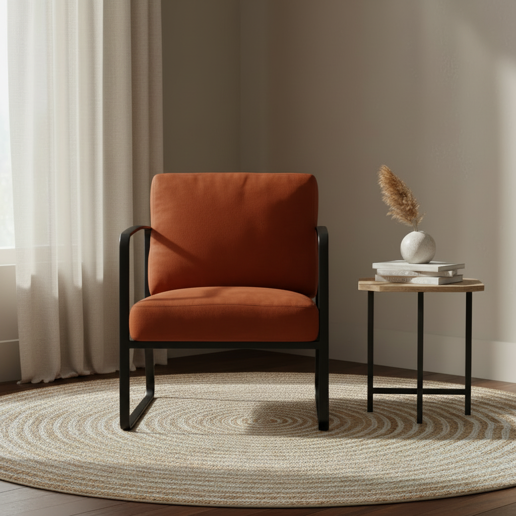 Hudson Leather Lounge Chair — Brown