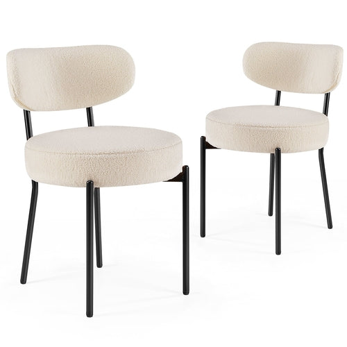 Set of 2 Bouclé Dining Chairs — Nordic Edition