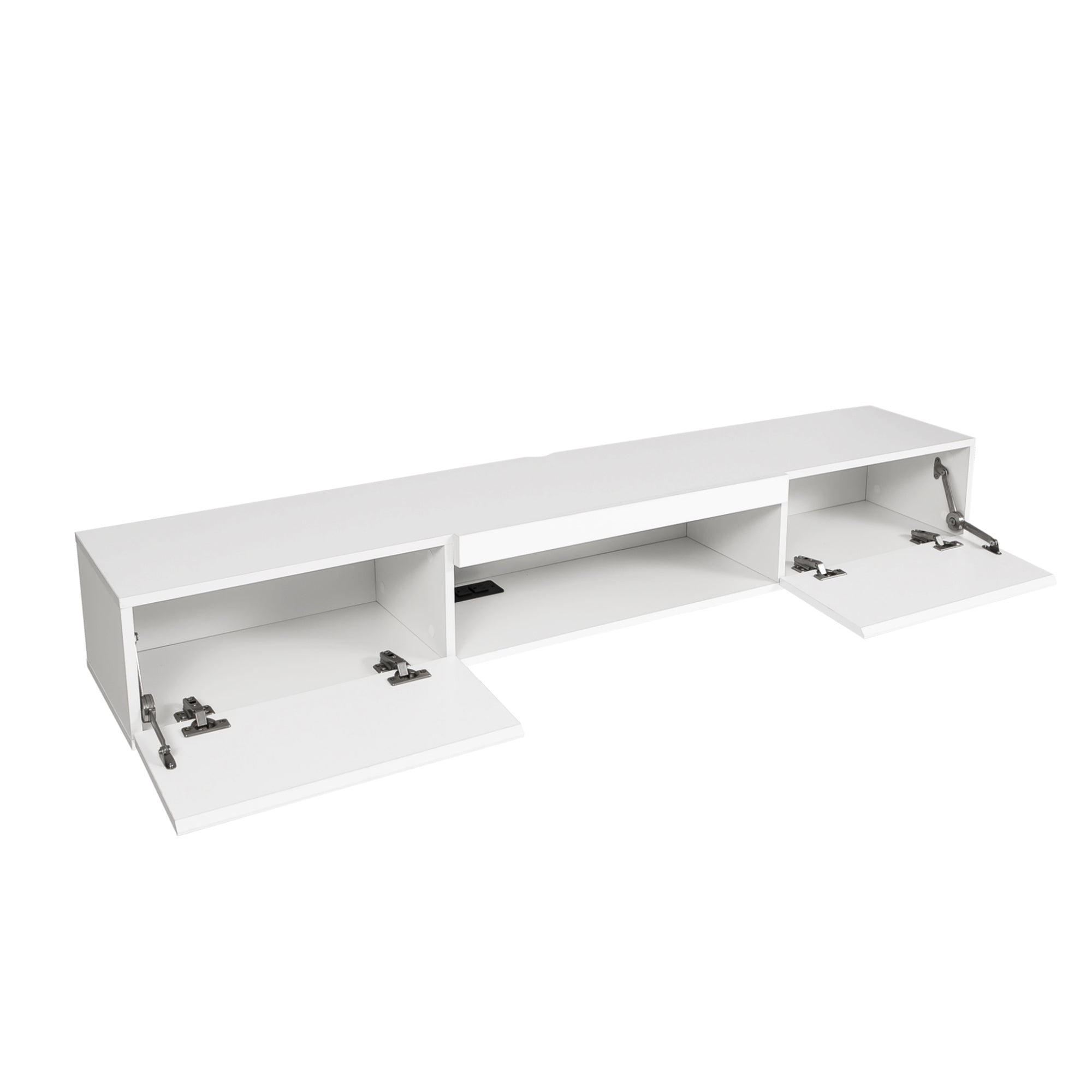 Floating TV Wall Shelf with 16-Colour LED Lights — 55–65"