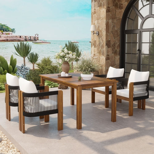 The Acacia Rope Outdoor Dining Set — 4 Seats