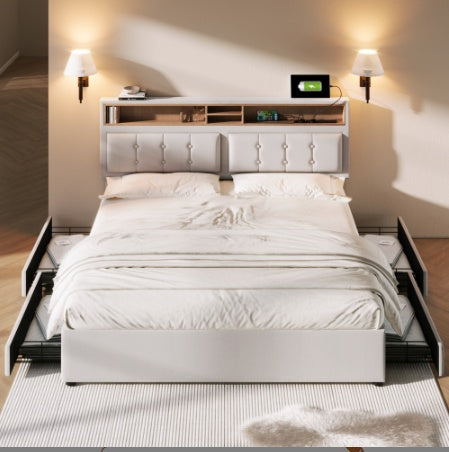 Upholstered Storage Bed with USB Charging