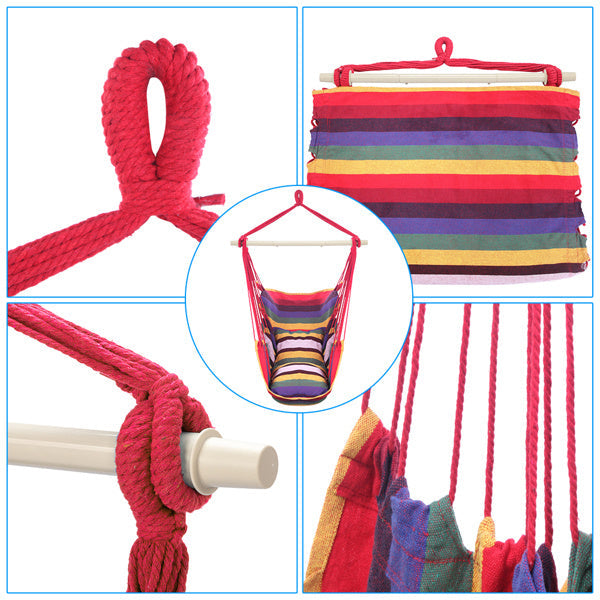 The Rainbow Hanging Chair with Cushions