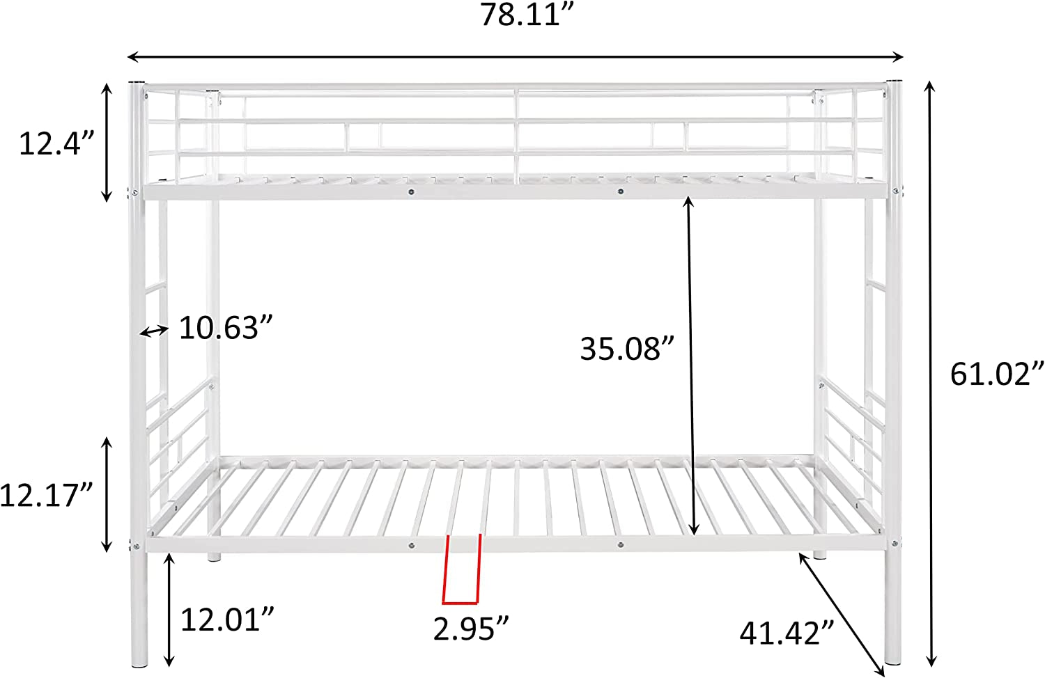 Twin Over Twin Metal Bunk Bed