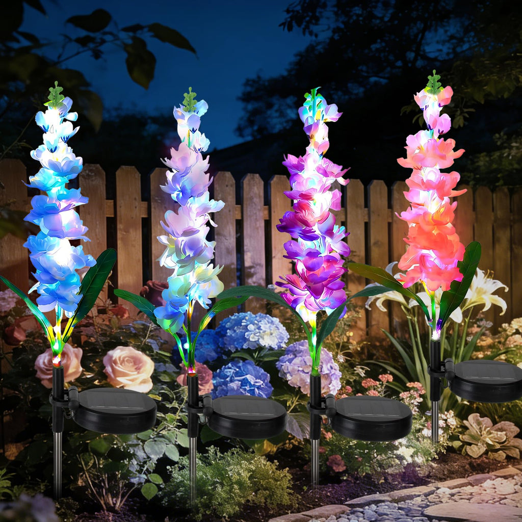 Solar Sunflower Stake Lights — Set of 12