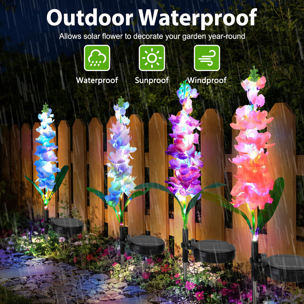 Solar Sunflower Stake Lights — Set of 12