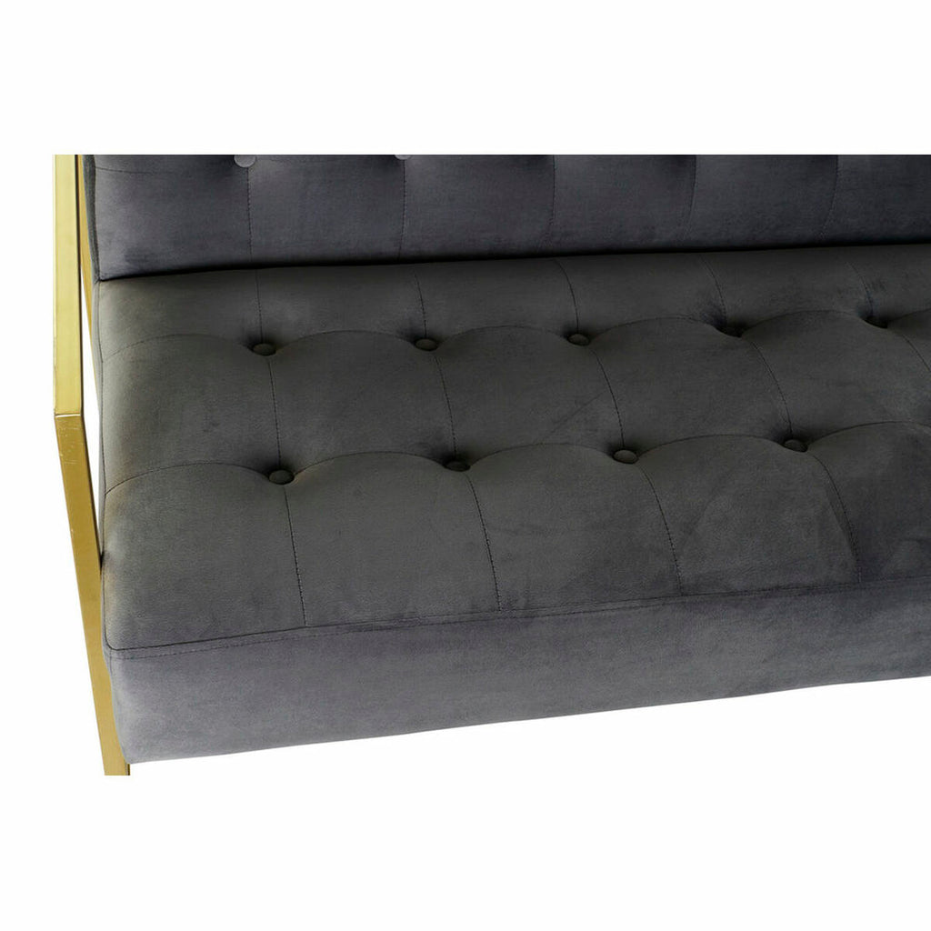 Grey Glam Sofa with Gold Metal Accents