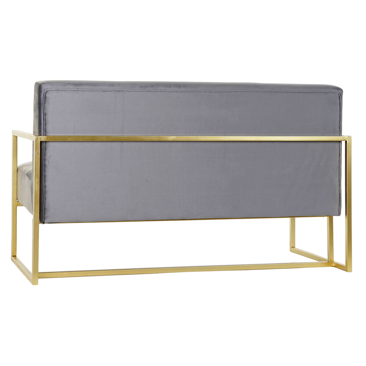 Grey Glam Sofa with Gold Metal Accents