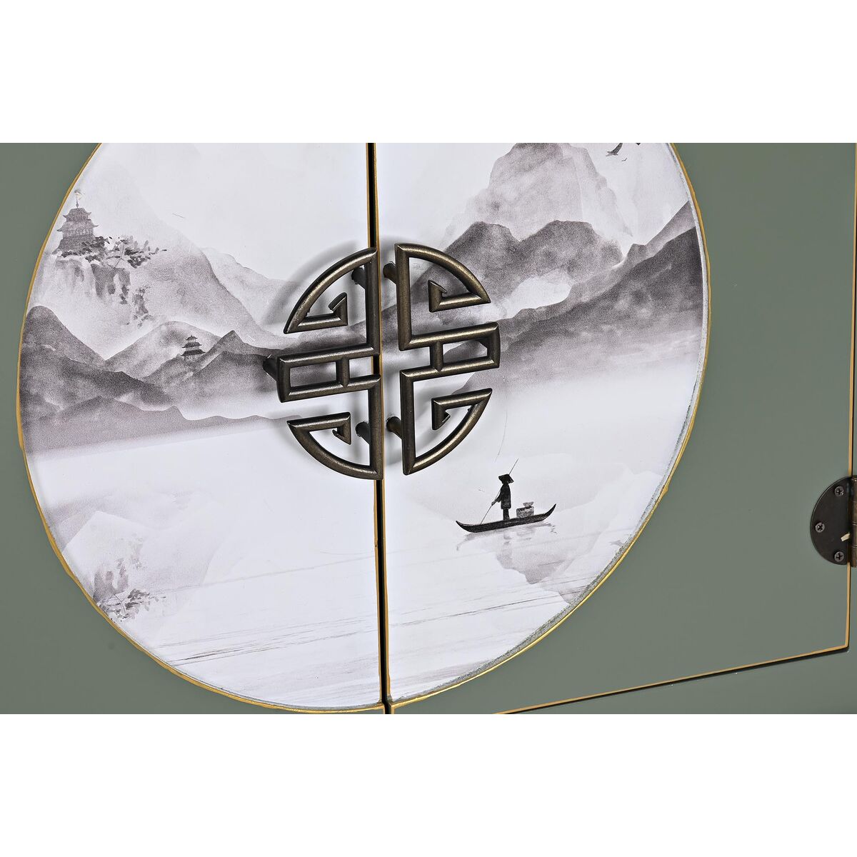 Oriental TV Unit – White, Black & Green