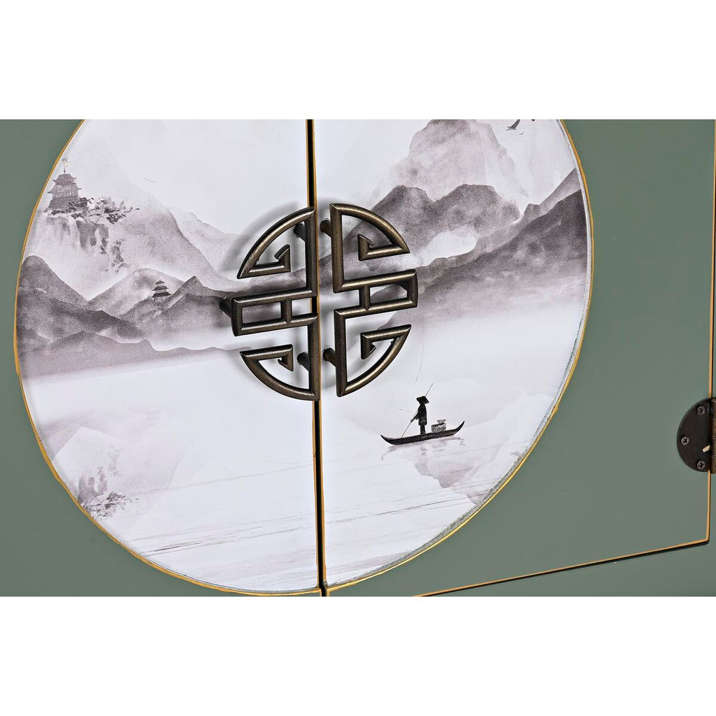 Oriental TV Unit – White, Black & Green