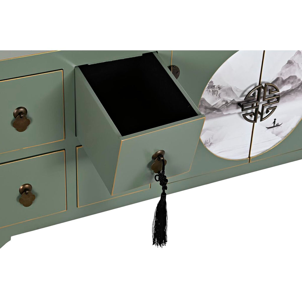 Oriental TV Unit – White, Black & Green