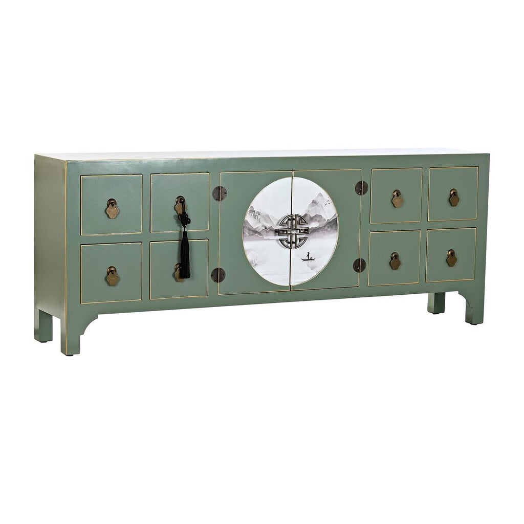 Oriental TV Unit – White, Black & Green