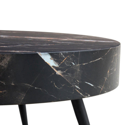Round Marble Coffee Table — Black