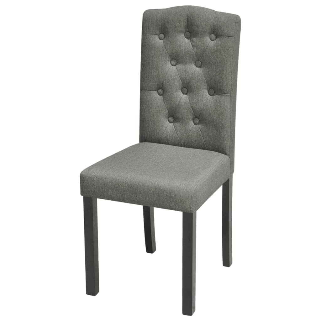NNEVL Dining Chairs 6 pcs Grey Fabric-2