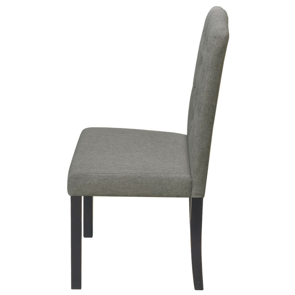 NNEVL Dining Chairs 6 pcs Grey Fabric-3