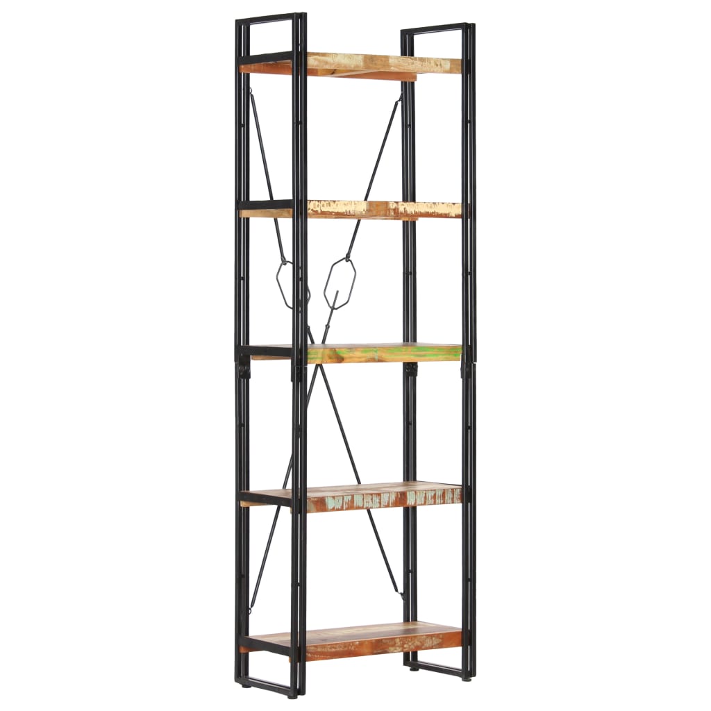 NNEVL 5-Tier Bookcase 60x30x180 cm Solid Reclaimed Wood-0