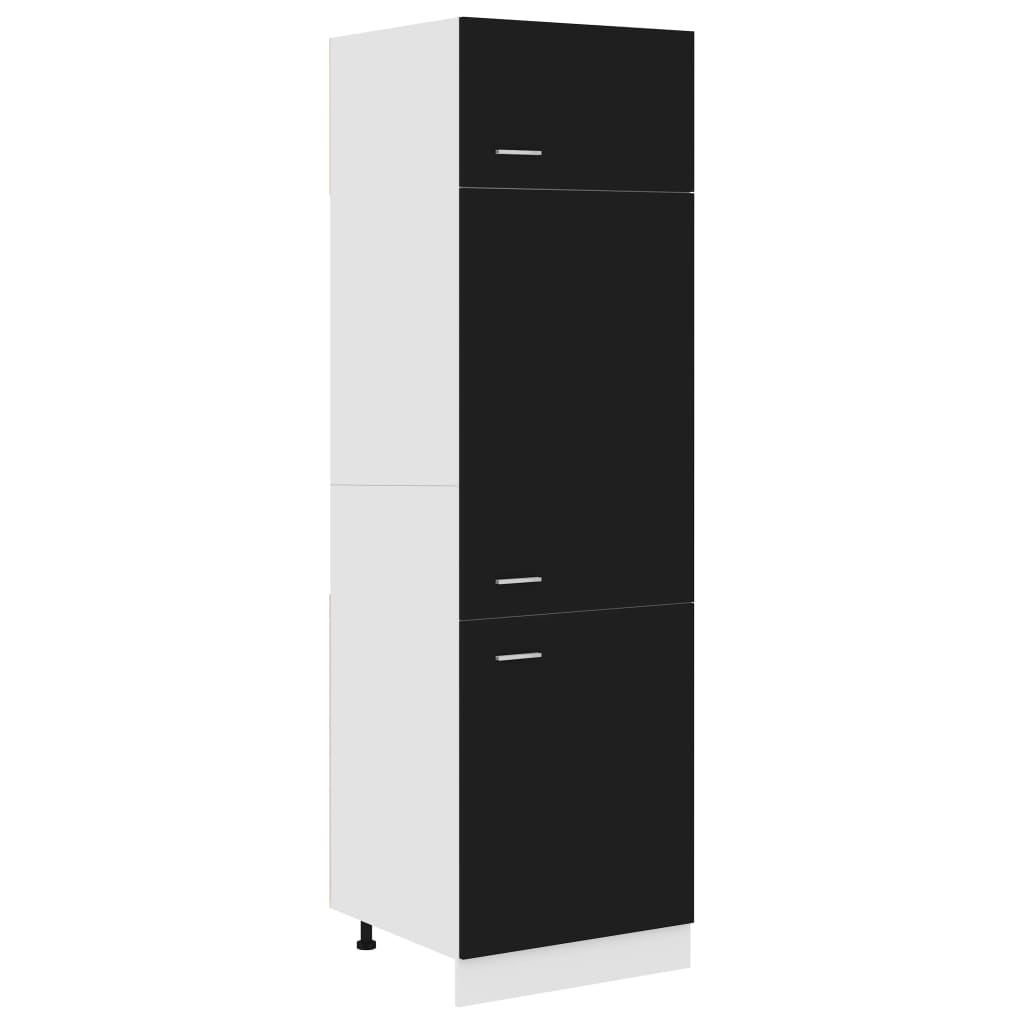 NNEVL Refrigerator Cabinet Black 60x57x207 cm Chipboard-1