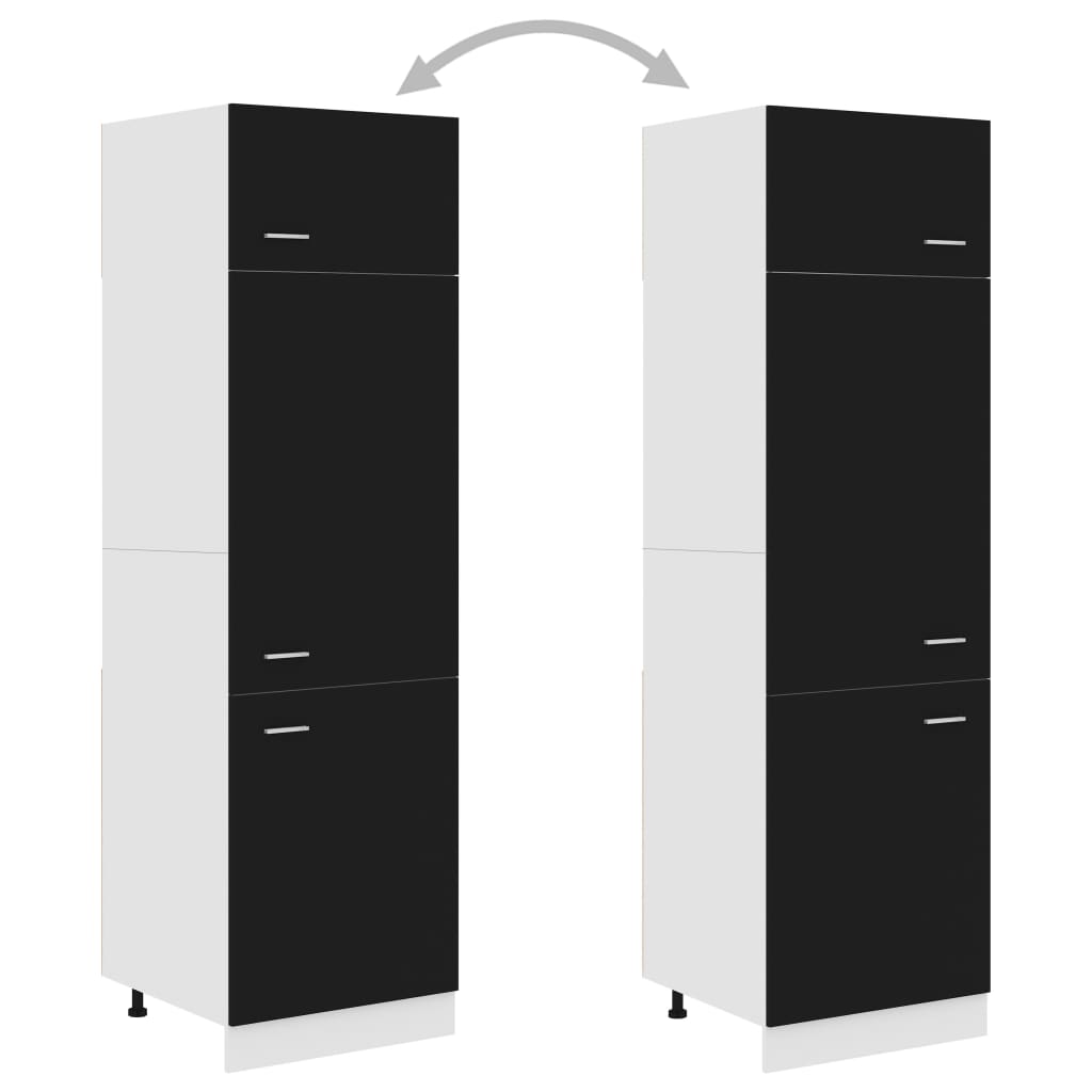 NNEVL Refrigerator Cabinet Black 60x57x207 cm Chipboard-3